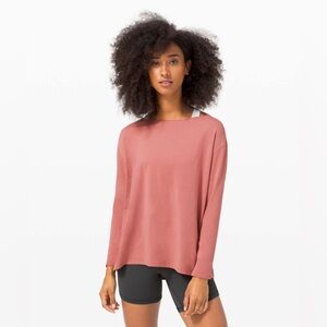 Lululemon Back in Action Long Sleeve Shirt- Brier Rose